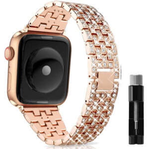 Diamond Bracelet for Apple Watch Band 41mm 40mm women fashion Stainless Steel Strap iWatch Ultra 2 49mm 9 8 7 6 SE 5 4 45mm 44mm