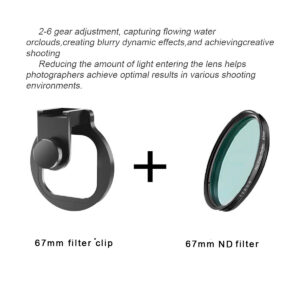67mm Metal Phone Filter kit Cold Shoe Mount Lens Starlight Black Mist VND CPL for iPhone Pro Max Samsung Android HUAWEI Xiaomi