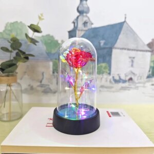 Rose Light Beautiful Realistic Looking Night Light Rose Eternal Flower Party Supplies LED Simulation Rose Flower Valentine’s Day