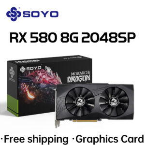 SOYO Original Radeon RX580 8G Graphics Cards GDDR5 Memory Video Gaming Card PCIE3.0x16 HDMI DP DVI for Desktop Computer AMD