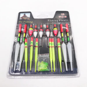 1 set (15Pcs) Fishing Floats Vertical Buoy Sea ith Rubbers Mix Size Color For Fishing Tools
