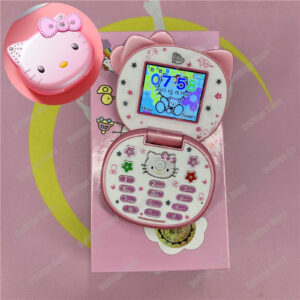 2023 Sanrio Hello Kitty Flip Phone Kawaii K688 Cartoon Kids Taiml Cute Mini Phone Birthday Fashion Girls Gifts Toys For Children