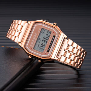 Fashion Digital Men’s Watches Luxury Stainless Steel Link Bracelet Wrist Watch Band Business Electronic Male Clock Reloj Hombre