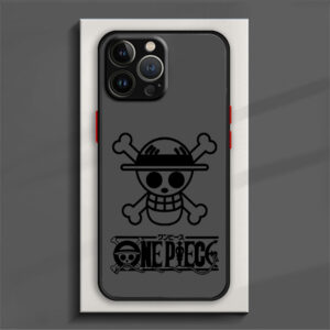Comic One P-Piece Logo Phone Case For iPhone 15 14 13 12 11 Pro Max mini XS XR X 8 7 6 Plus SE Frosted Translucent Cover