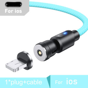 Lovebay Magnetic Cable USB Type C Cable 2.4A 540 Rotate Micro Charger 0.5M 1M 2M Charging Cable For iPhone 13 12 Xiaomi Huawei