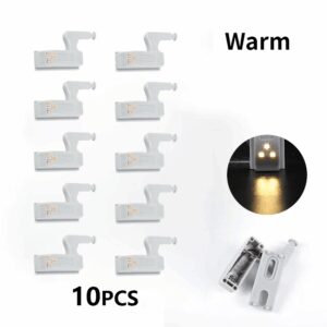 LED Inner Hinge Lamp Cabinet Lights Universal Wardrobe Cupboard Door Sensor Lights Bedroom Wardrobe Kitchen Closet Night Lights