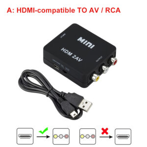 HDMI-compatible TO AV RCA CVSB L/R Video 1080P Scaler Adapter Converter Box HD Video Composite Adapter Support NTSC PAL Output