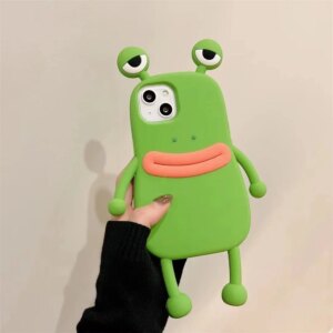 Super Cute 3D Long Legs Sausage Mouth Frog Silicon Case For iphone 15Pro Max 11 12 13 14Pro Xs Xr 7 8Plus X Soft Cover