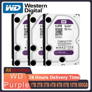 Western Digital Purple 1TB 2TB 4TB Surveillance Internal Hard Drive Disk 3.5″ 64M Cache SATA III 6Gb/s Harddisk For CCTV DVR NVR