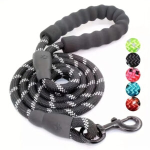 Reflective Dog Leash With Comfortable Padded Handle – Double Heavy Duty Traction Rope For Strong Dogs – Enhance Safety And Contr