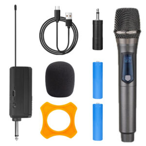 Wireless Microphone 2 Channels UHF Professional Handheld Mic Micphone For Party Karaoke Professional Church Show Meeting