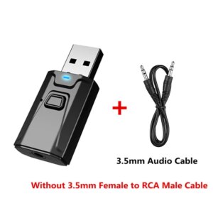 USB Bluetooth 5.0 Transmitter Receiver Mic 3 in 1 EDR Adapter Dongle 3.5mm AUX for TV PC Headphones Home Stereo Car HIFI Audio