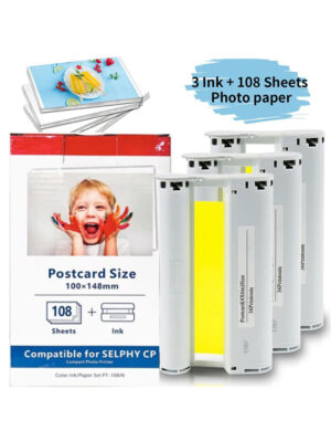 Replacement Canon Selphy CP1300 Paper And Ink, KP-108IN KP108 Paper For Canon Selphy Cp1300 CP1200 CP1000 CP900 CP800 CP910 CP76