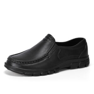 Chef shoes four season new anti slip oil resistant plus size business casual men’s work leather shoes fashion comfort soft soled