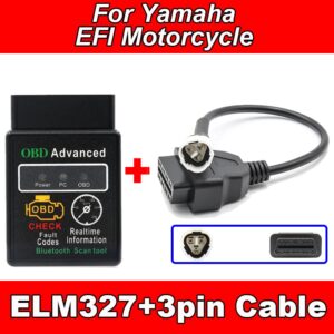 ELM327 V1.5 Bluetooth for Yamaha y15 EFI Motorcycle for Honda Motorbike 3+4+6pin To 16pin OBD2 Cable ELM 327 Fault Diagnosis