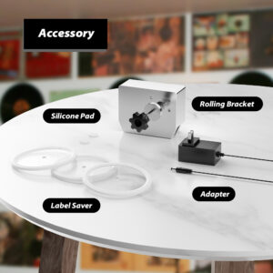 6L Ultrasonic Vinyl Record Washer with Bracket Vinyl Rotating Cleaner for Wash 7-12 Inch LP EP Discs 1 RPM/MIN