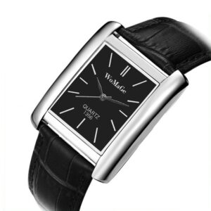 Square Men Watch Rose Gold Silver Case Men Watches women watches Top Brand Luxury Leather Band Quartz Clock Montre Homme relojes