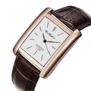 Square Men Watch Rose Gold Silver Case Men Watches women watches Top Brand Luxury Leather Band Quartz Clock Montre Homme relojes
