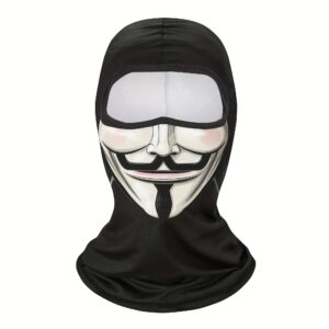 1pc Balaclava Face Mask Clown Ghost Skull Mask, Breathable Windproof, UV Sun Dust Protective Full Face Cover For Summer Sprin