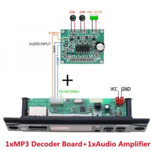 DC 12V Bluetooth 5.0 Wireless MP3 Player WMA Decoder Board USB TF FM Radio 3.5mm AUX Module Car Kit Wireless MP3 Music Player