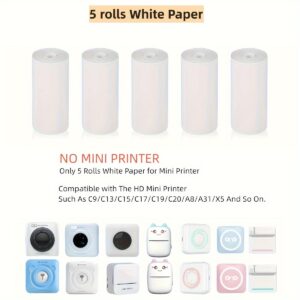 Portable Mini Thermal Printer Wireless BT 200dpi Photo Label Memo Wrong Question Printing with USB Cable No Ink Print