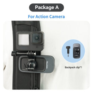 TELESIN 360┬░ Rotation Magnetic Backpack Clip Clamp Mount for Gopro Hero 12 11 10 9 8 7 6 Insta360 X3 GO2 GO3 DJI OSMO Action 3 4