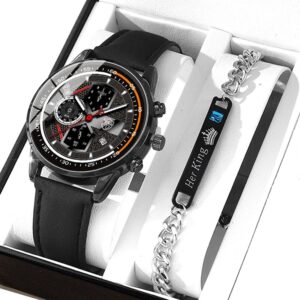 DEYROS 2pcs Set Fashion Mens Sports Watches Man Business Quartz Wristwatch Luxury Men Casual Clock Watch Relogio Masculino