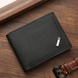 Men’s Wallet Short Wallet Youth Fashion Thin Multi Card Large Capacity Horizontal Business Soft Leather Wallet for Men