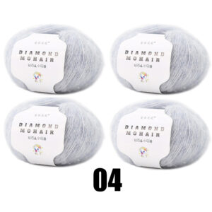 4pcs X25g Mohair Yarn Cheap Knitting Yarn Crochet Baby Wool Yarn for Knitting Sweater Socks 166m 0.9mm