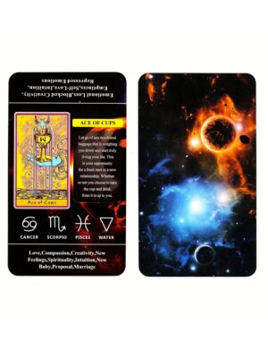 Tarot Cards For Beginners With Meaning On Them, 78pcs-Cards Pocket Size Tarot Learning Deck, Fortune Telling Game