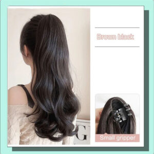 Synthetic Long Straight Claw Clip On Ponytail Hair Extensions 24Inch Heat Resistant Pony Tail Hair piece For Women Daily Party