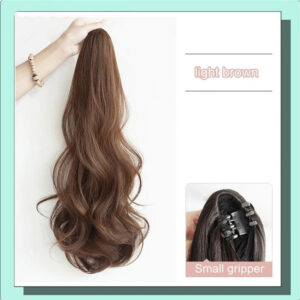 Synthetic Long Straight Claw Clip On Ponytail Hair Extensions 24Inch Heat Resistant Pony Tail Hair piece For Women Daily Party