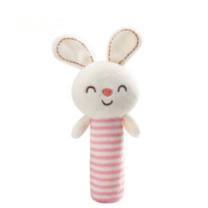 Cute Animal Rattle Cartoon Bunny Soothing Handbell Soft Cloth Sound Maker Plush Bed Bell Baby Ringing Baby Stick Newborn Gift