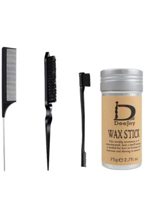 DeeJey Hair wax stick with hair comb and bristle brush and edge brush for wig edge control