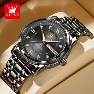 OLEVS Top Brand Quartz Watch for Men Classic Business Men’s Wristwatch Dual Calendar Waterproof Men’s Watches (Exclusive New)