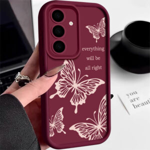 Butterfly Case For Samsung Galaxy S24 S23 S22 Ultra S21 S20 FE A14 A34 A15 A35 A52 A53 A54 5G Shockproof Silicone Soft Cover