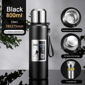 Large Capacity Cold Thermal Thermos Tumbler Stainless Steel Insulated Tea Coffee Water Bottle Insulation Flask Pot Travel Mug