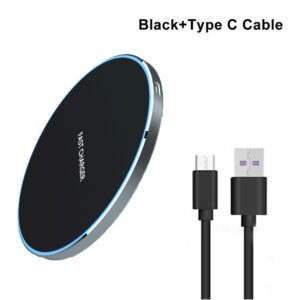 Wireless Charger Pad Ultra-thin Induction Charger for Samsung Galaxy S24 S23 Fast Wireless Charging Station for iPhone 15 ProMax