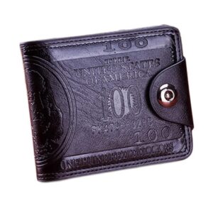 Men’s Wallets With 100 US Dollar Pattern Wallet Male Leather Wallet Photo Card Holder Fashion Large Capacity Wallet Purse Bag