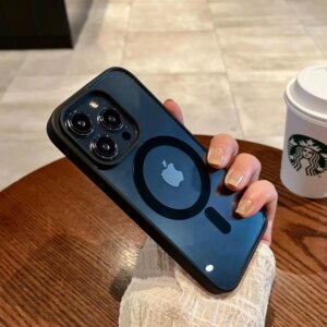 Luxury Shockproof Magsafe Wireless Charge Case for iPhone 15 14 Plus 13 12 Mini 11 Pro X XR XS Max Clear Magnetic Bumper Cover