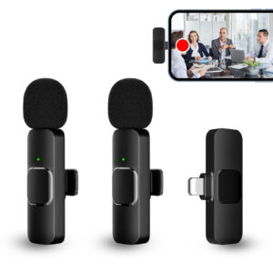 New Wireless Lavalier Microphone Portable Audio Video Recording Mini Mic for iPhone Android Live Broadcast Gaming Phone Mic