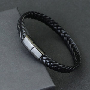 New Men Leather Bracelet Unfading Stainless Steel Braclet For Hombre Surf Cable Braslet Husband Gift Braided Bijoux Homme Joias