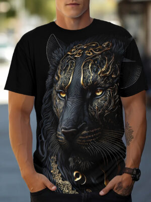 Daily Oversized Men’s T-Shirt 3D Lion Print Tees Tops Summer Casual Animal Pattern Streetwear New Fashion Street Men Clothing