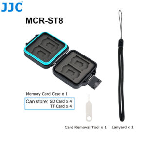 JJC 8 Slots SD Micro SD TF Memory Card Case Water-Resistant Anti-Shock SD MSD TF Micro SDXC Card Holder Storage Organizer