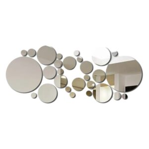 26 PCs 3D Acrylic Mirror Wall Sticker, round Mirror, DIY Bedroom, Bathroom and TV Background Room Sticker Wall Decoration