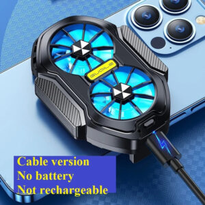 Universal Dual Fan Rechargeable Mobile Phone Cooler Radiator for iPhone 15 Xiaomi 14 Samsung Oneplus Portable Phone Cooling Fan