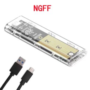 M.2 NVME PCIe NGFF SATA Dual Protocol SSD Case Clear USB Type C 10Gbps PCI-E M2 SSD Transparent External Enclosure Hard Disk Box