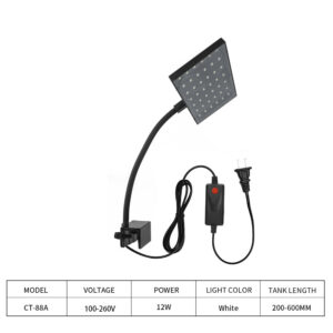 Aquarium Super Slim LED Light, Fish Tank Lamp, Plants Grow Clip Lights, Aquatic Aquarium Lamps, Lighting 220V, 12W, 15W, 110V US