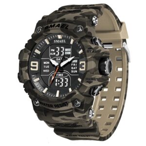 SMAEL 8049MC Camouflage New Style Digital Waterproof Sports Watches Men’s Shock Analog Dual Display Watch