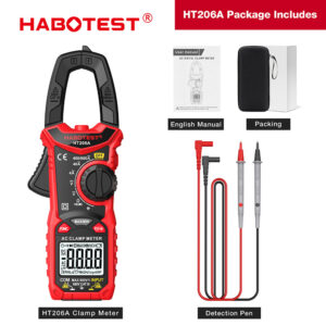 HABOTEST HT206 Digital Clamp Meter DC/AC Current 600A Multimeter Ammeter Voltage Tester Car Amp Hz Capacitance NCV Ohm Test